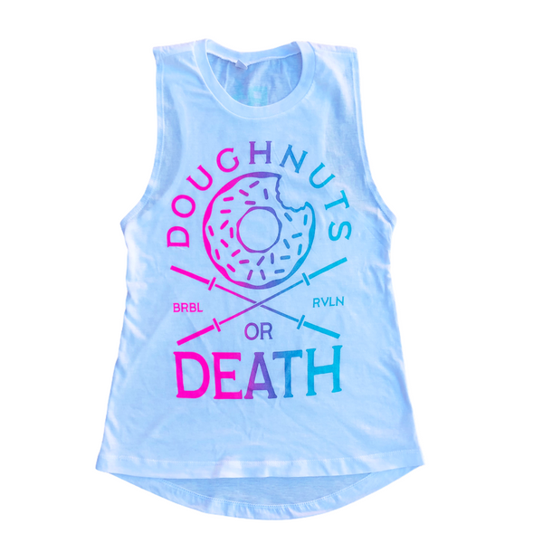 Doughnuts or Death Ladies Muscle Tank