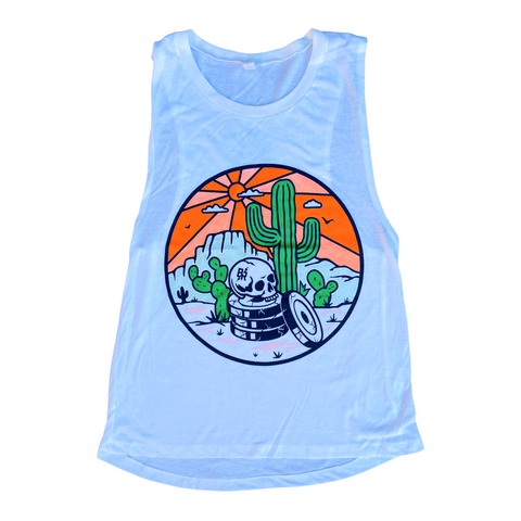 Lost Souls Barbell Club Ladies Muscle Tank - White